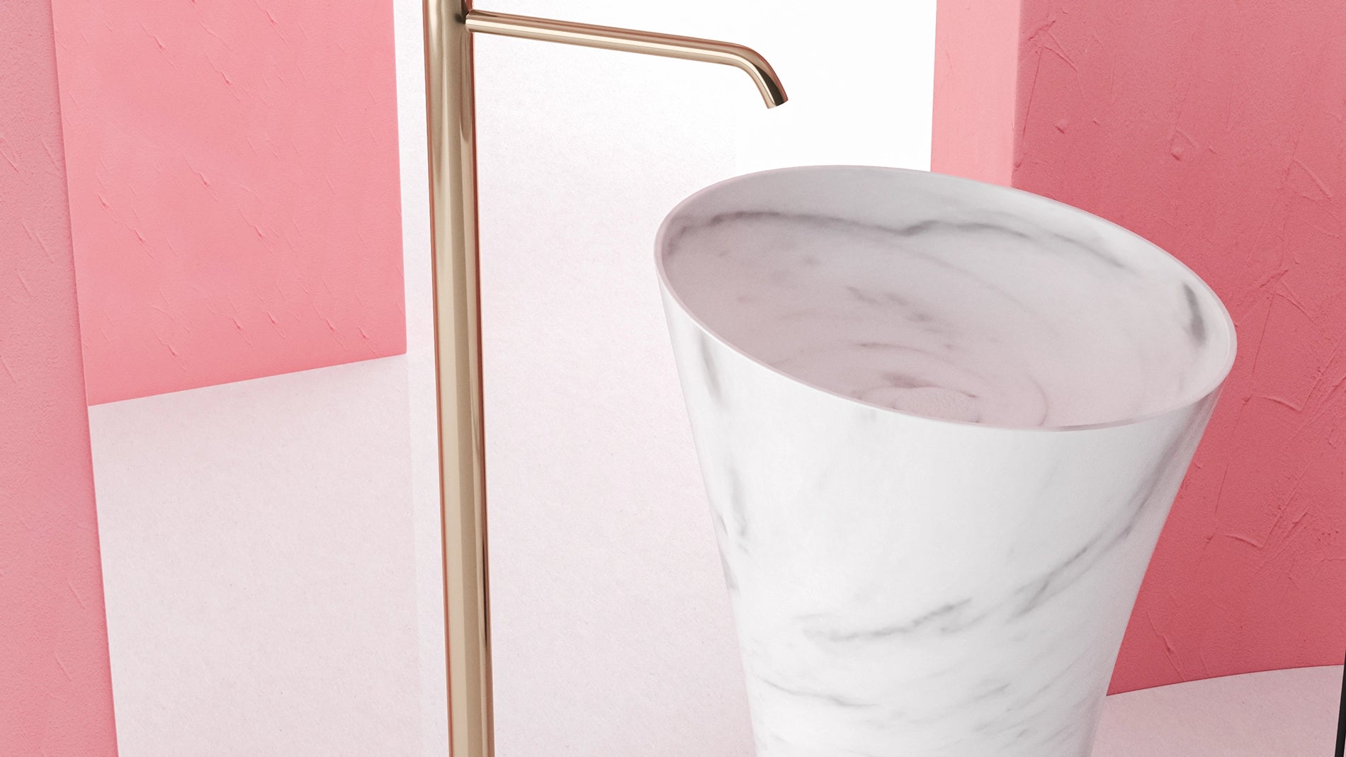 Timeless Elegance: 90 cm Freestanding Funnel Carrara White Marble Sink