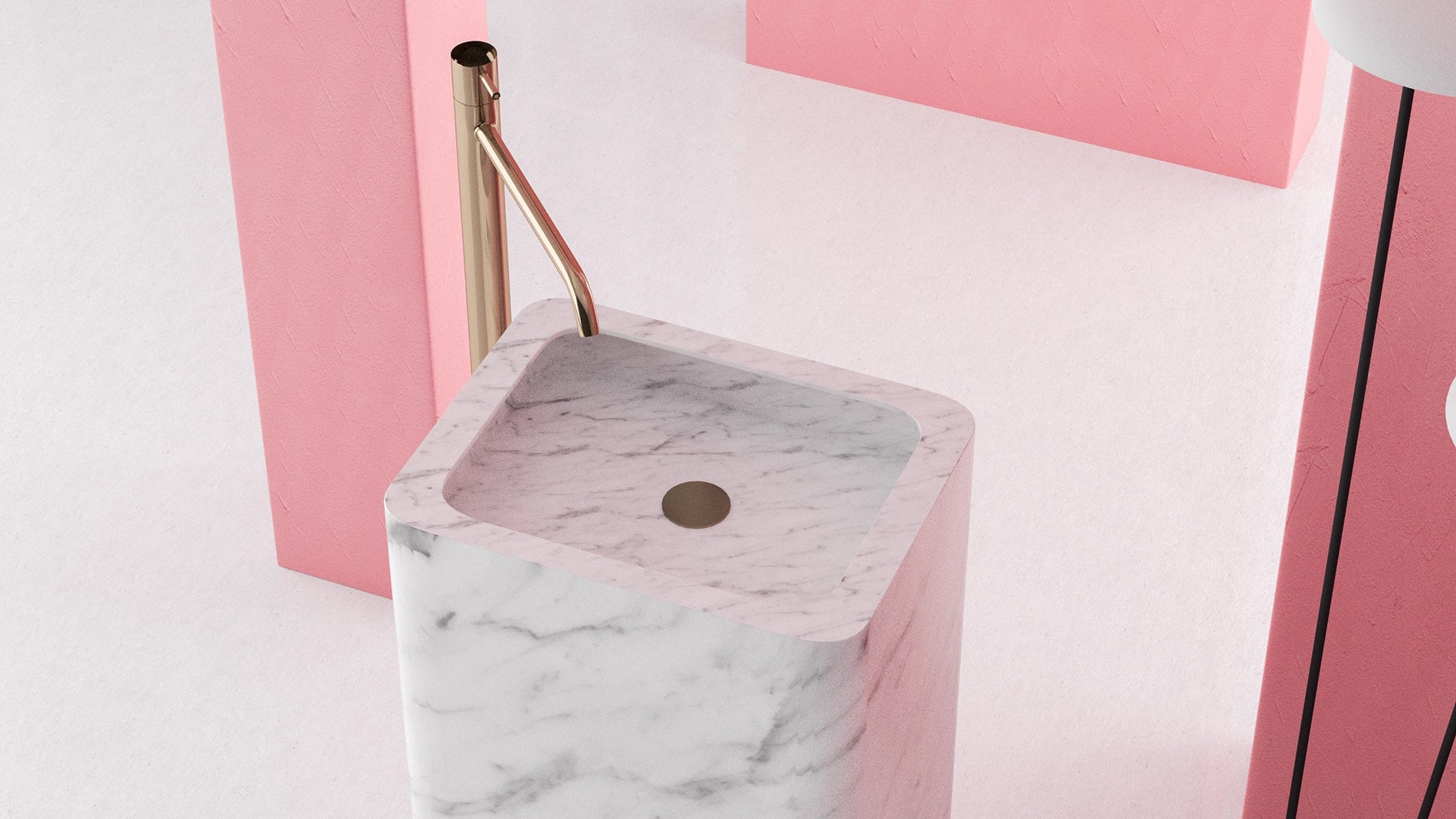 Timeless Elegance: 90 cm Freestanding Funnel Carrara White Marble Sink