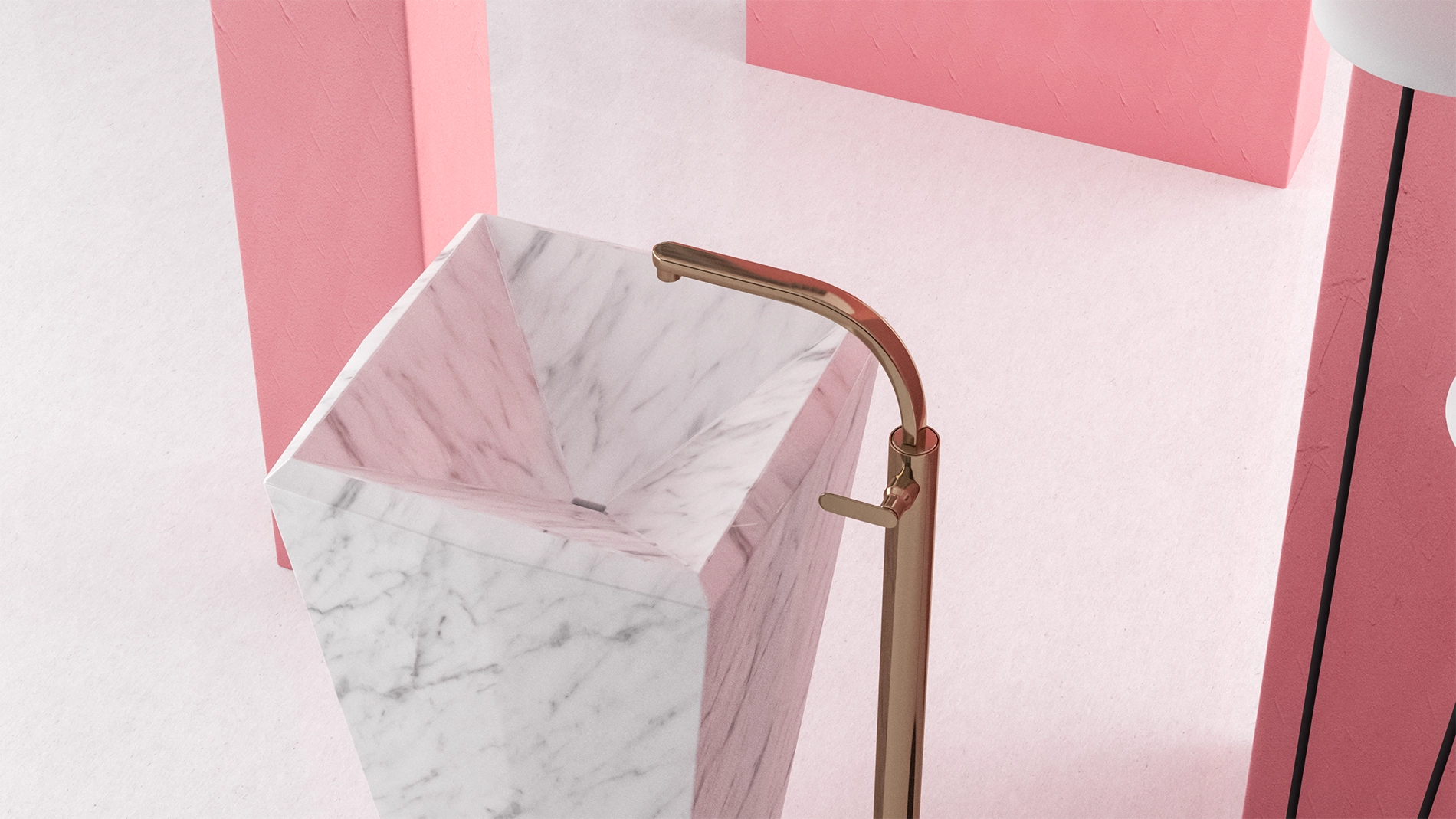 Timeless Elegance: 90 cm Freestanding Funnel Carrara White Marble Sink