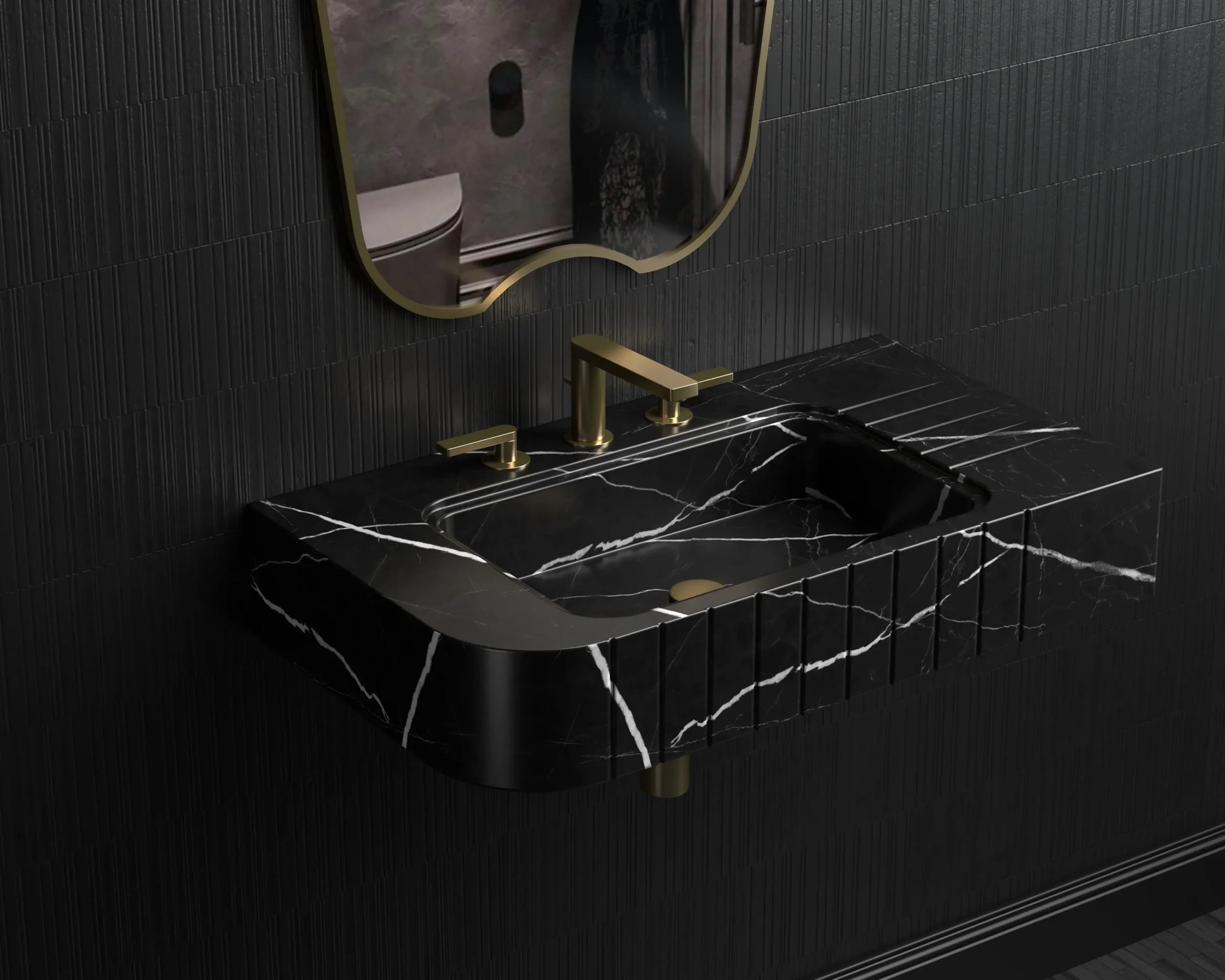Nero Marquina Black Marble Sink ,Marble Wash Basin