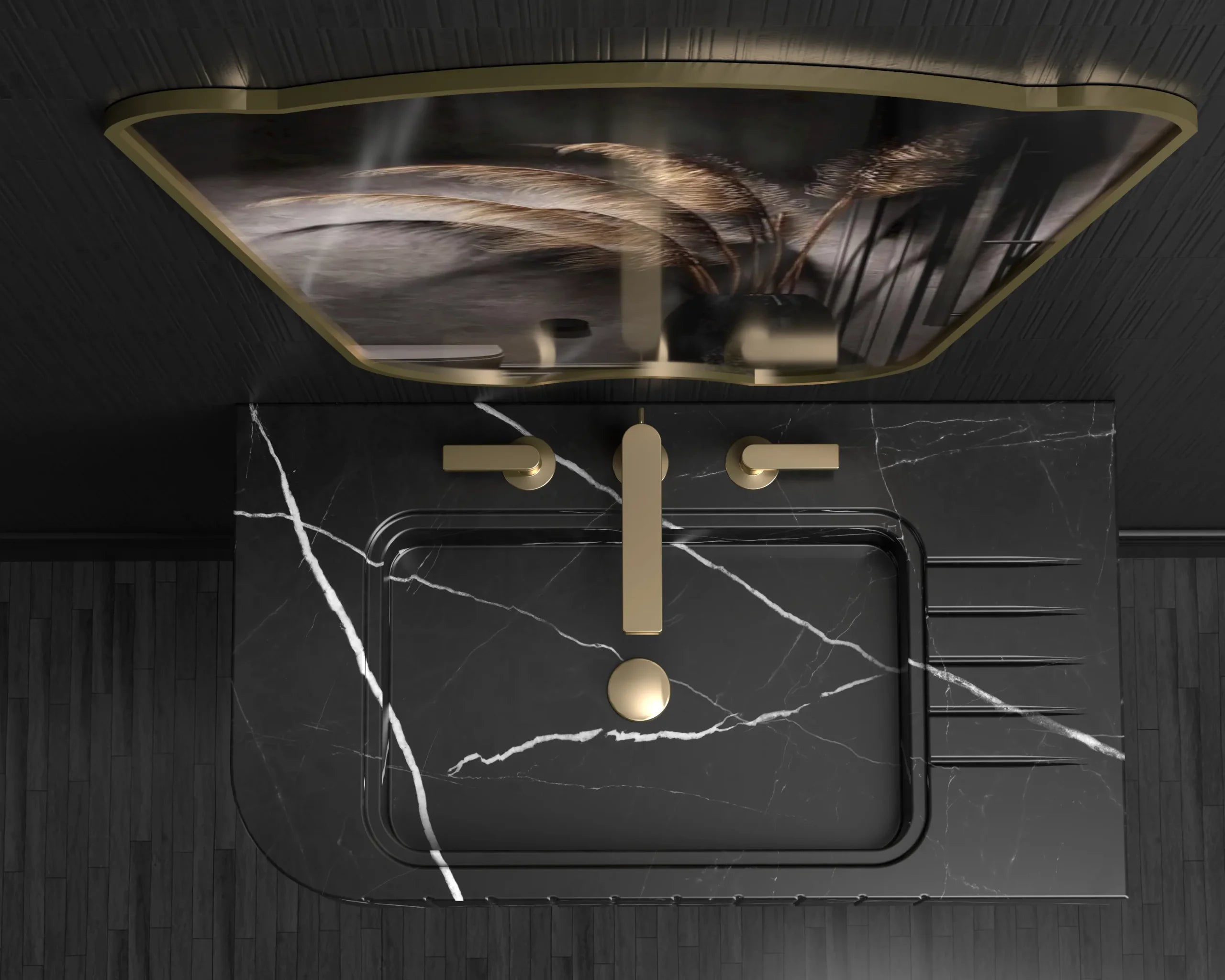 Nero Marquina Black Marble Sink ,Marble Wash Basin