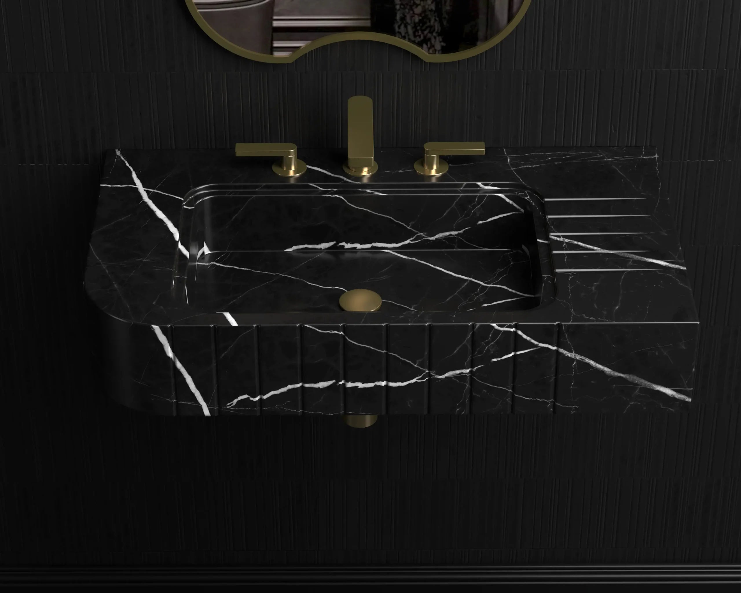 Nero Marquina Black Marble Sink ,Marble Wash Basin