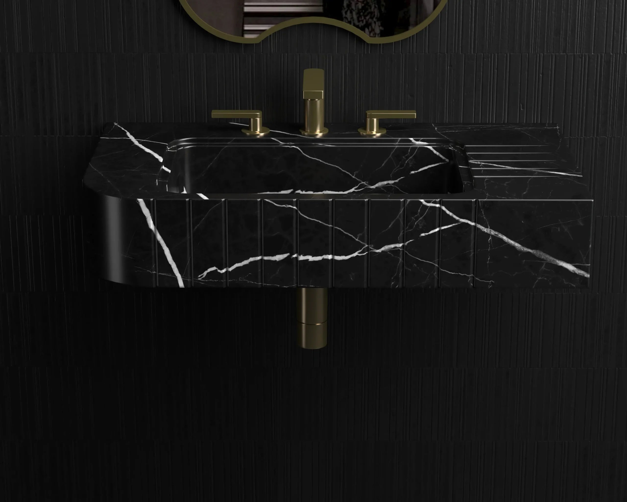 Nero Marquina Black Marble Sink ,Marble Wash Basin