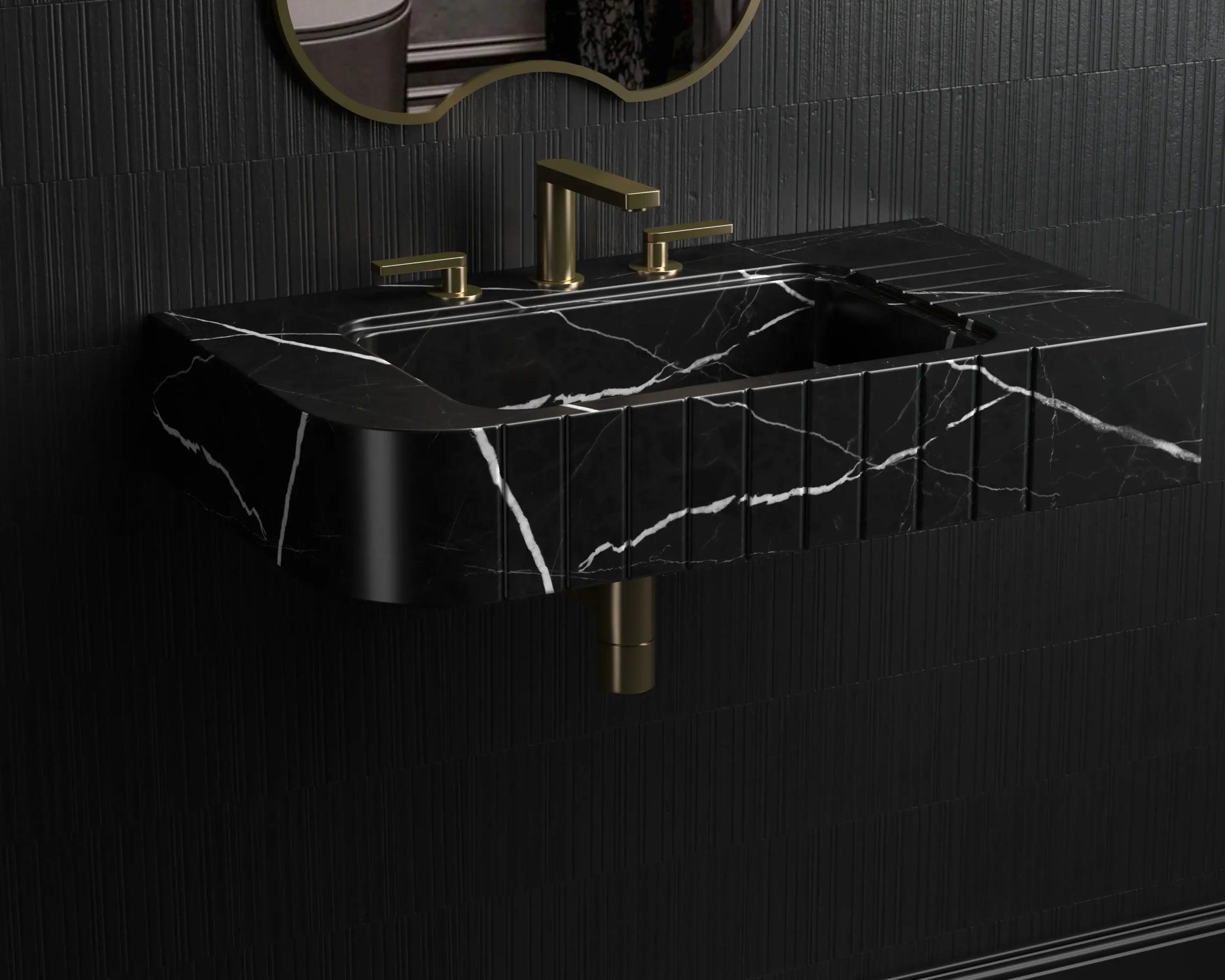 Nero Marquina Black Marble Sink ,Marble Wash Basin