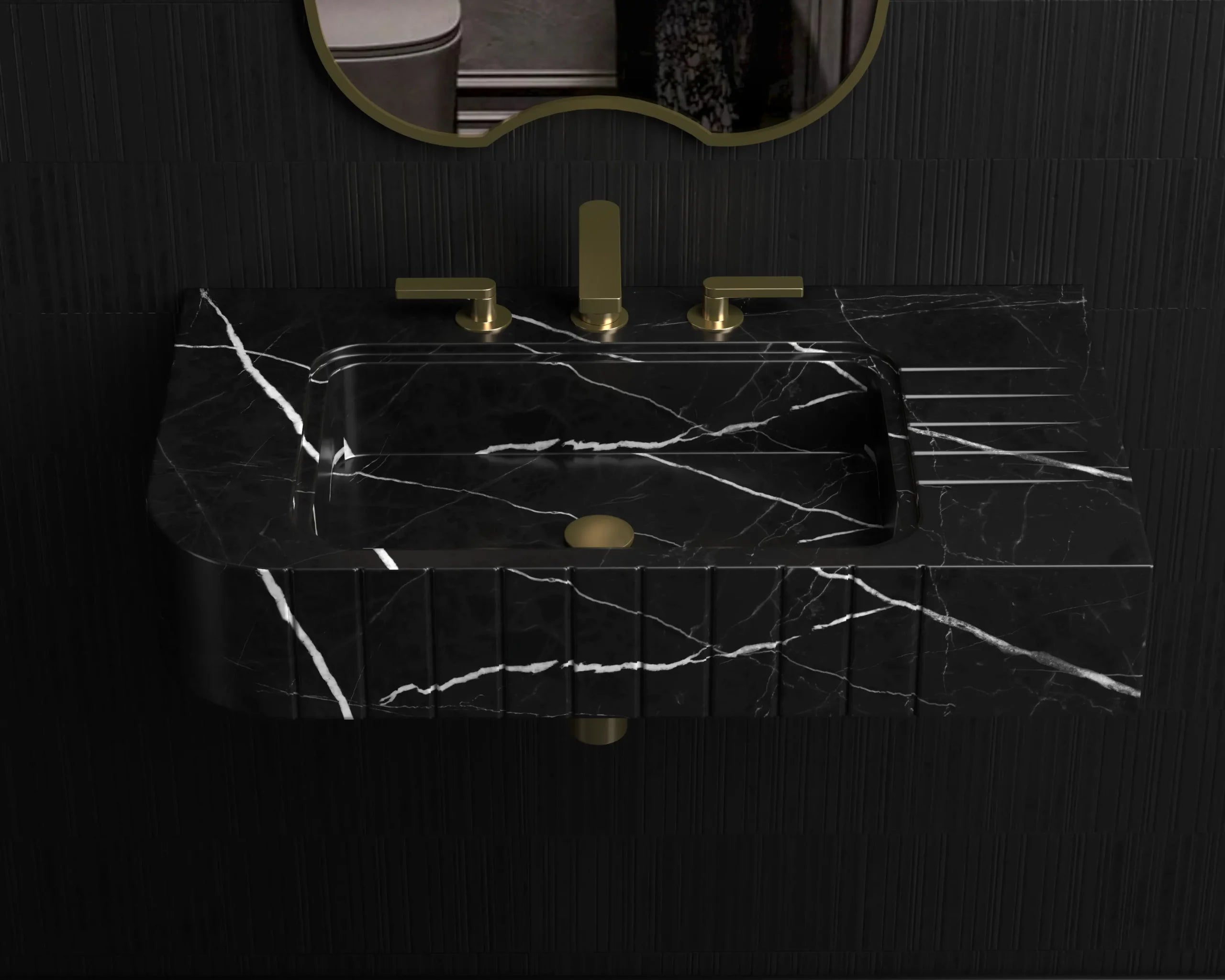 Nero Marquina Black Marble Sink ,Marble Wash Basin