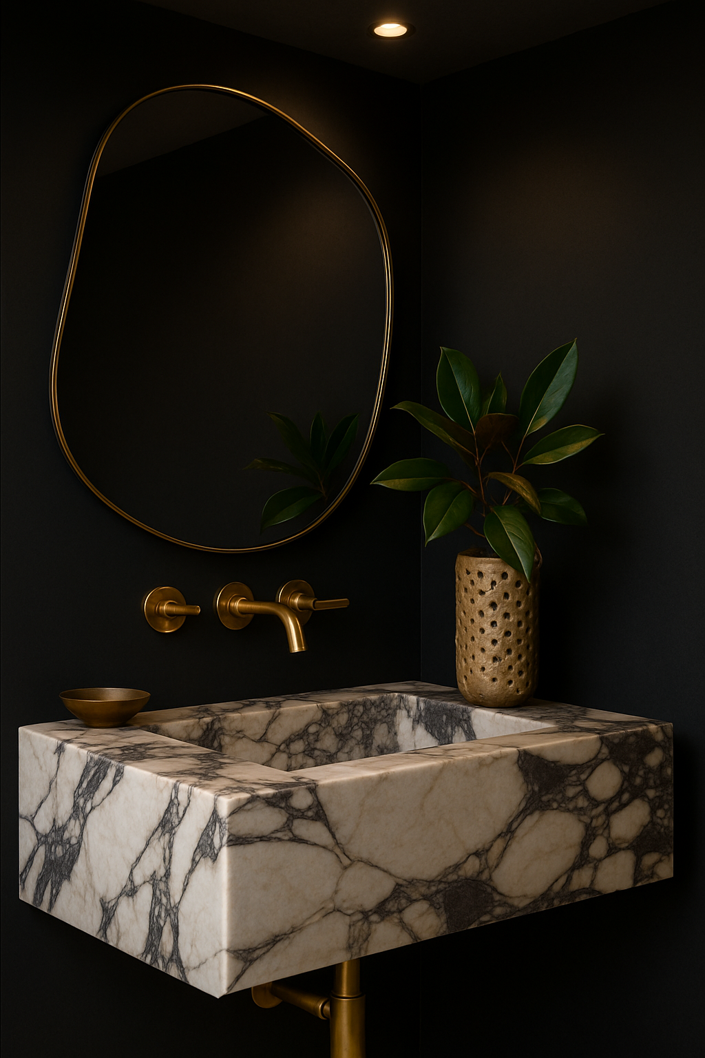 Calacatta Viola Marble Sink, Marble wash basin ,Wall Mounted wash basin