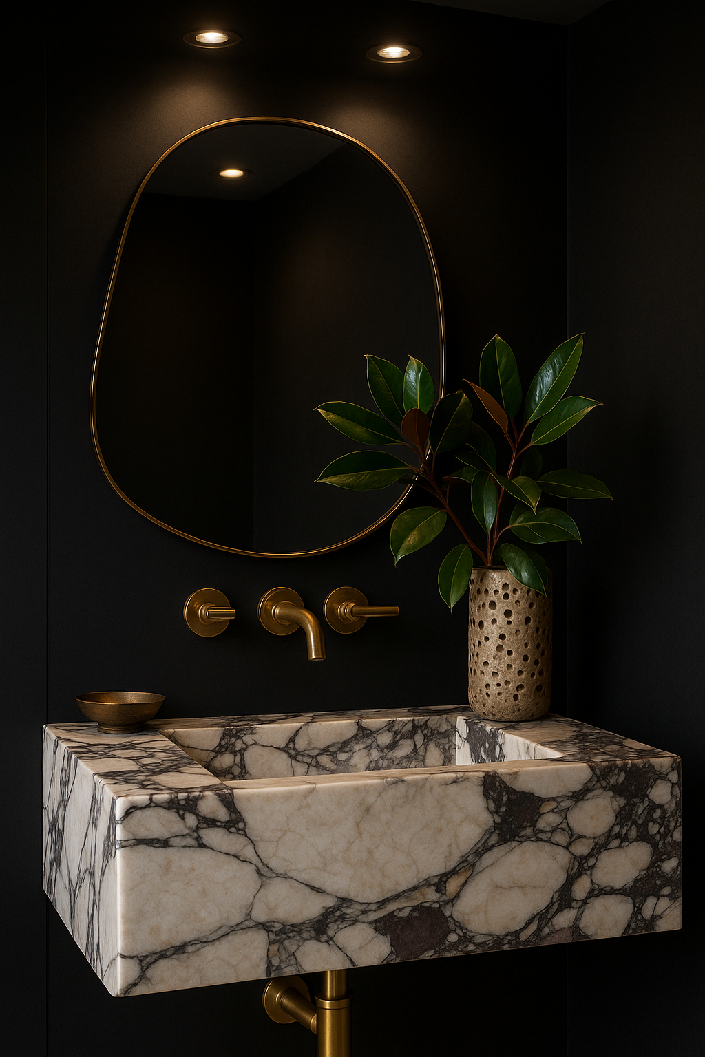 Calacatta Viola Marble Sink, Marble wash basin ,Wall Mounted wash basin