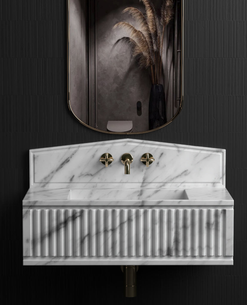 White Carrara Marble Wash Basin, Natural Stone Marble Sink,Ancient Rome Collection - Pantheon