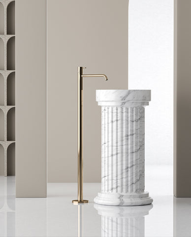 Free Standing Marble Wash Basin, White Carrara Marble Sink - Ancient Rome Collection - Euromos