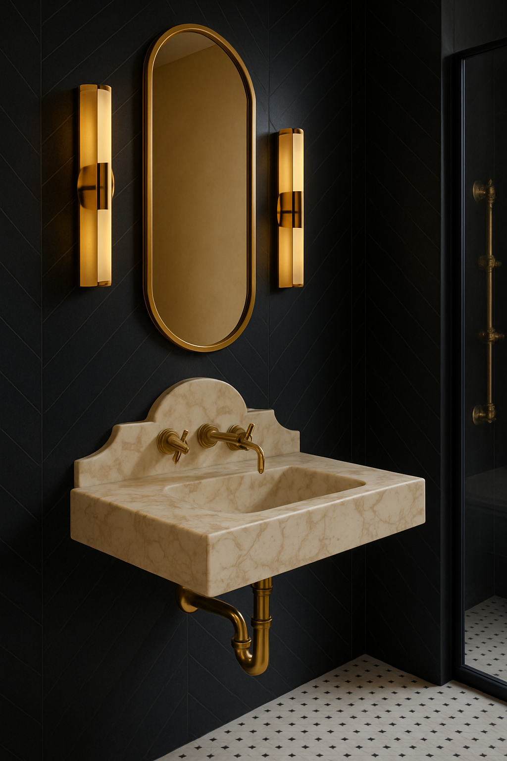 Calacatta Gold Marble Wash basin,Backsplash marble sink