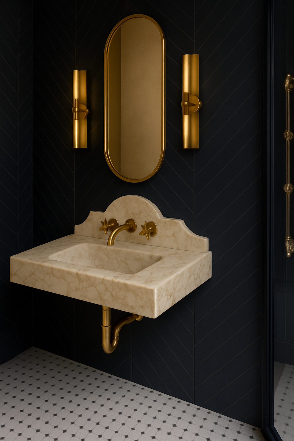 Calacatta Gold Marble Wash basin,Backsplash marble sink