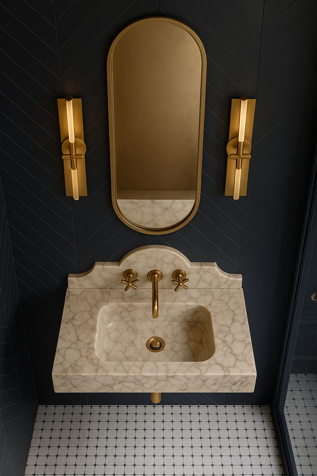 Calacatta Gold Marble Wash basin,Backsplash marble sink