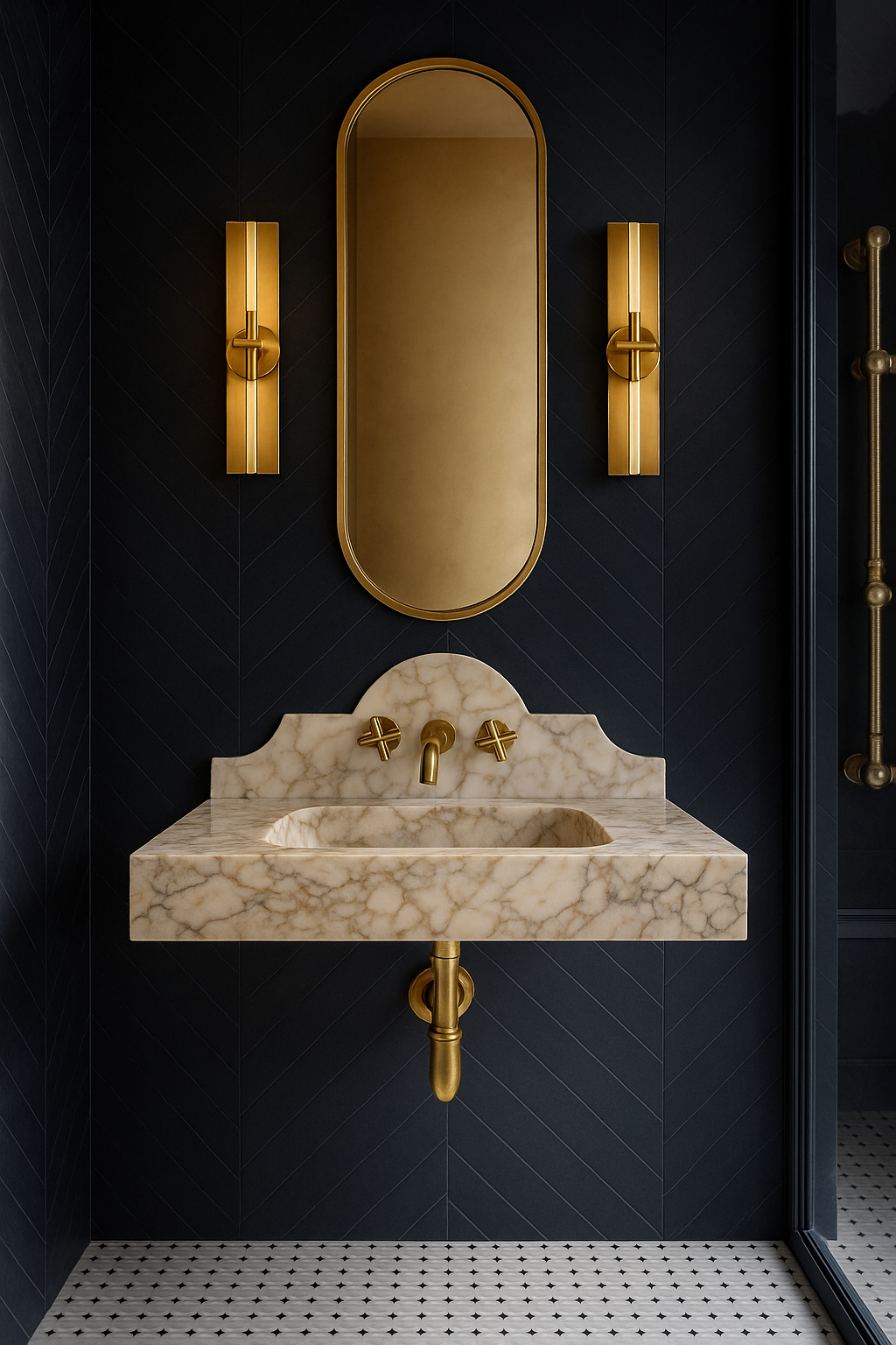 Calacatta Gold Marble Wash basin,Backsplash marble sink