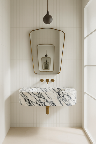 Calacatta Viola Marble Sink,Marble wash basin ,Wall mounted
