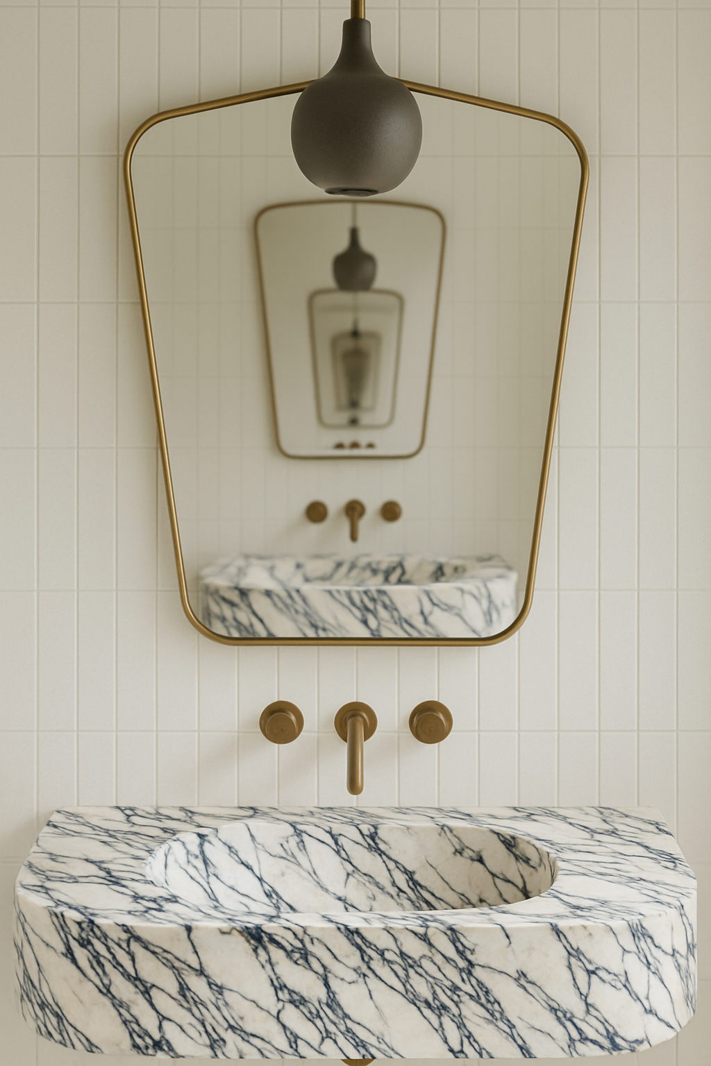 Calacatta Viola Marble Sink,Marble wash basin ,Wall mounted