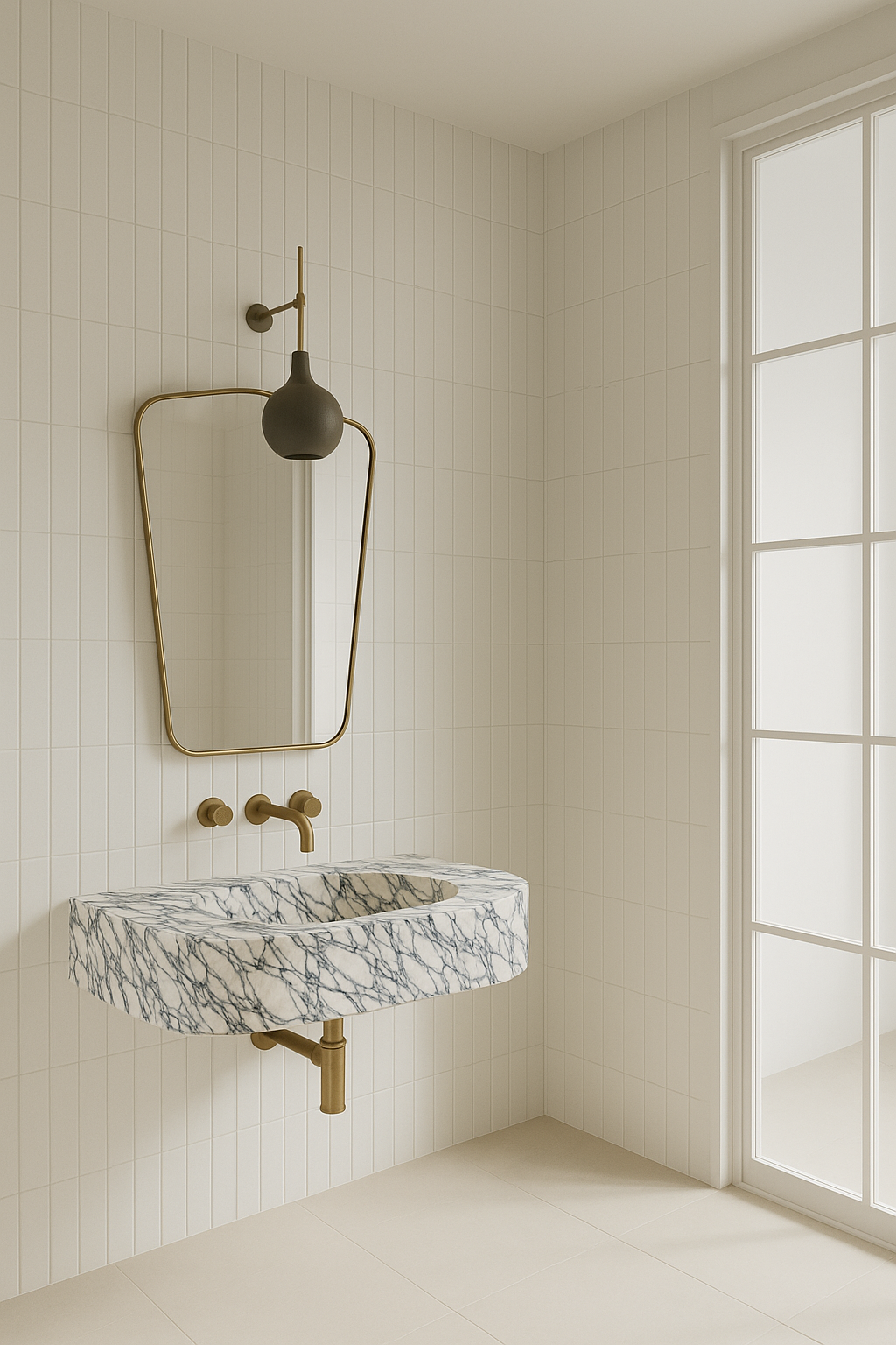 Calacatta Viola Marble Sink,Marble wash basin ,Wall mounted