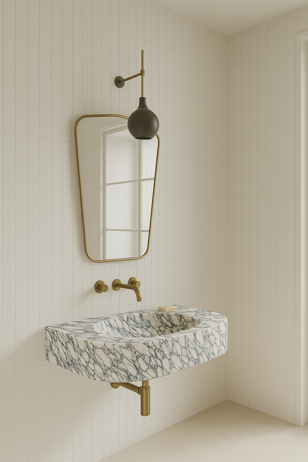 Calacatta Viola Marble Sink,Marble wash basin ,Wall mounted