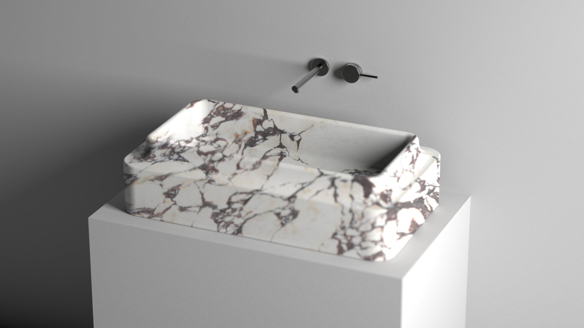 Calacatta Viola Marble Sink, Marble Wash Basin For Bathroom