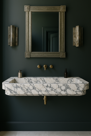 Calacatta Viola Marble Sink, Marble Wash Basin For Bathroom
