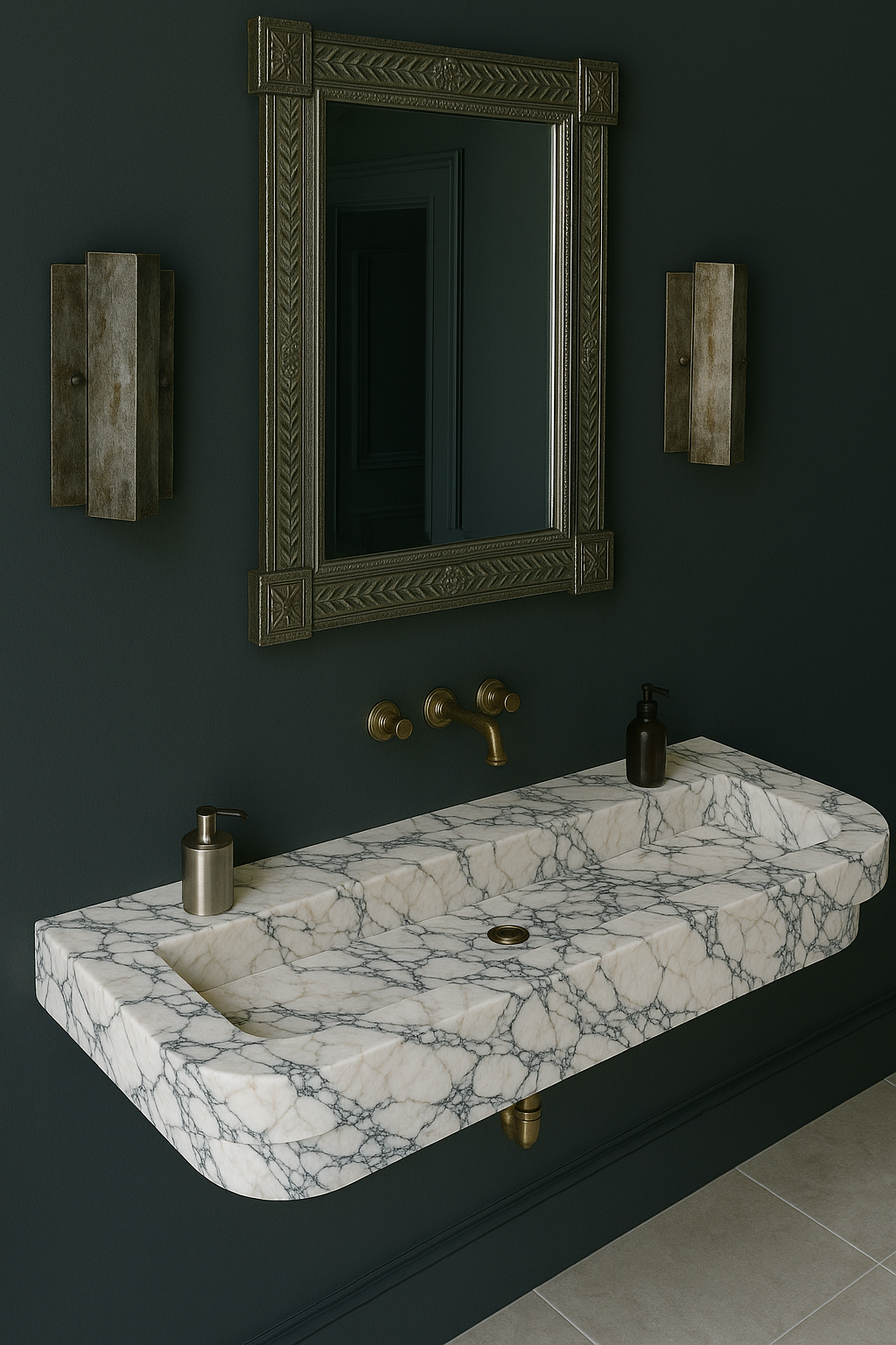 Calacatta Viola Marble Sink, Marble Wash Basin For Bathroom