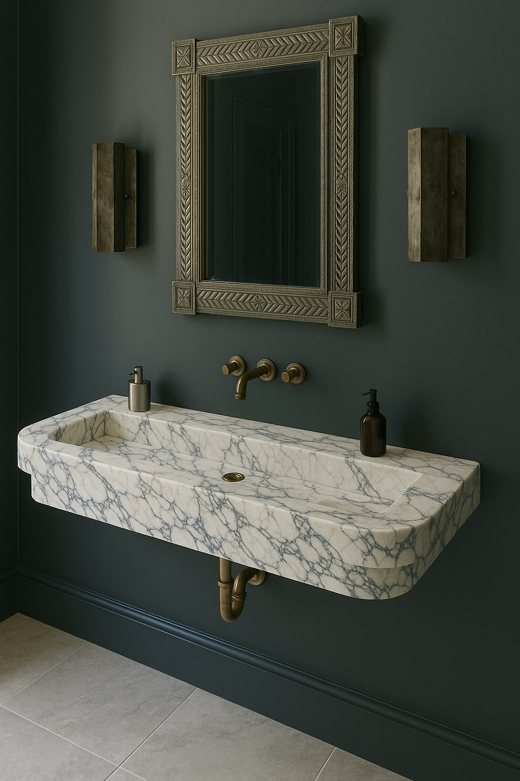 Calacatta Viola Marble Sink, Marble Wash Basin For Bathroom