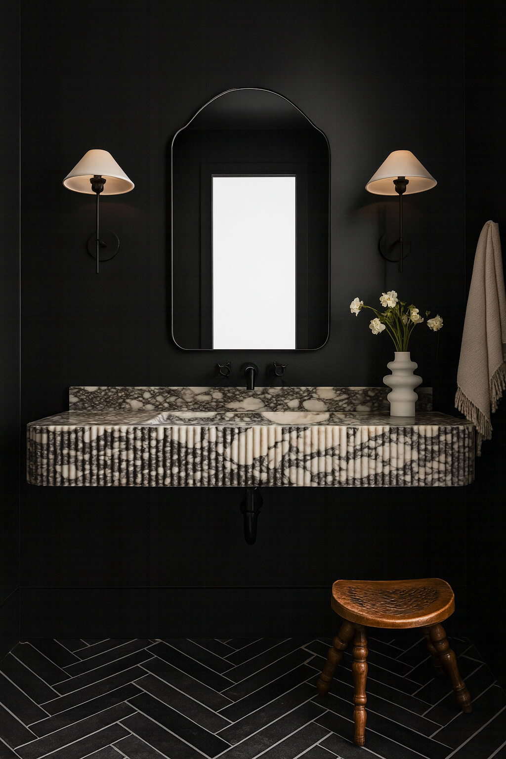 Calacatta Viola Marble Sink, Backsplash wash basin ,wall mounted Marble sink