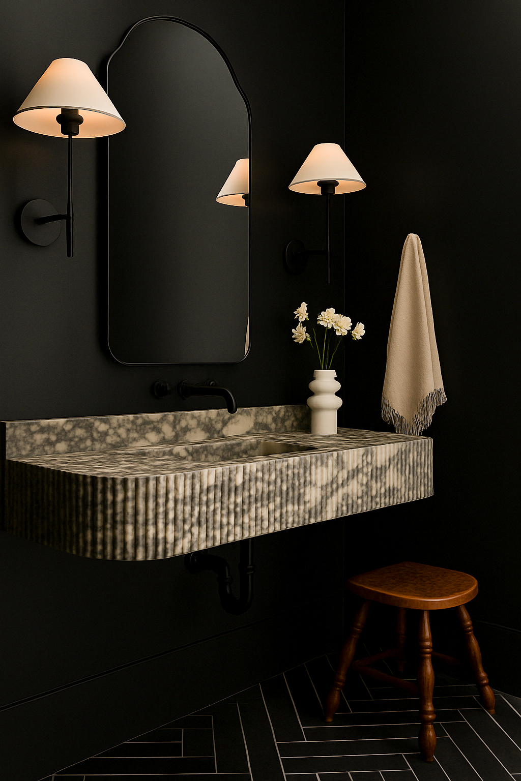 Calacatta Viola Marble Sink, Backsplash wash basin ,wall mounted Marble sink