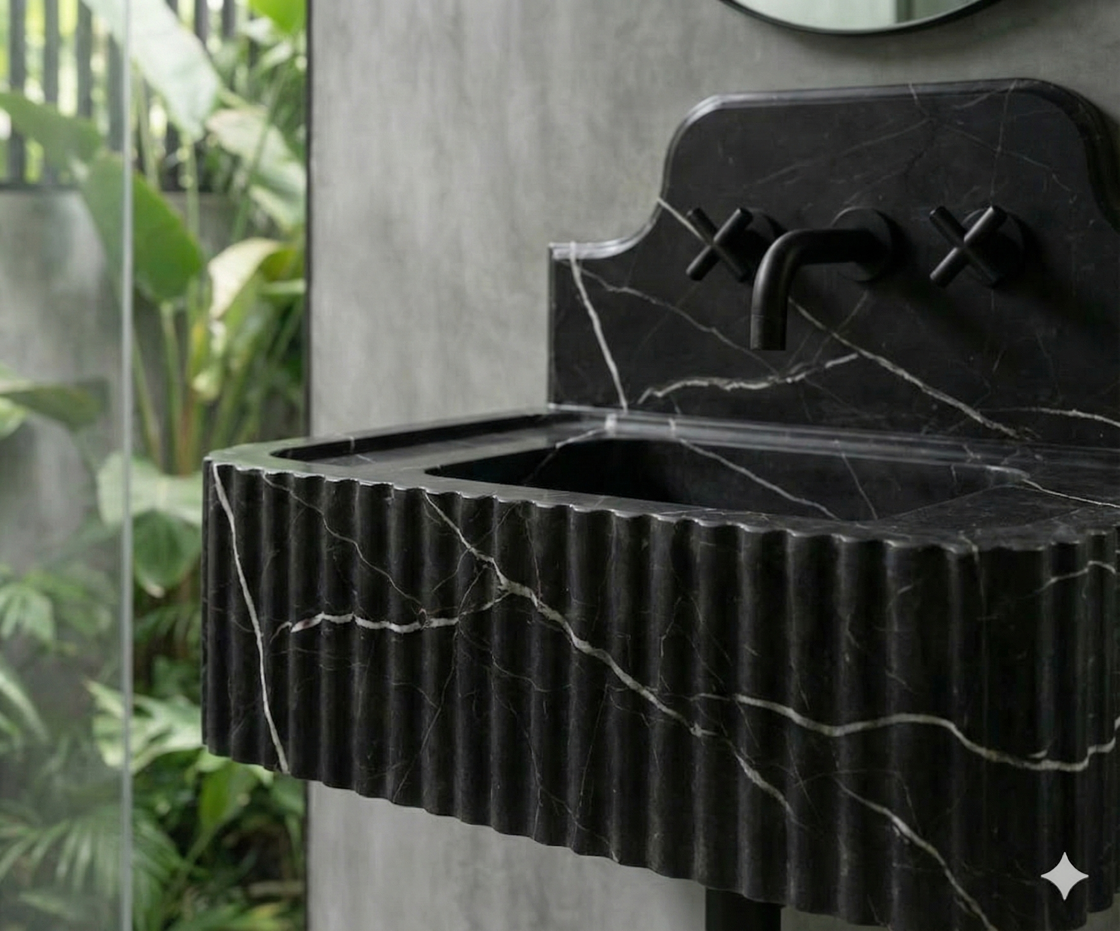 Nero Marquina Black Marble Sink ,Marble Wash Basin,Backsplash marble sink