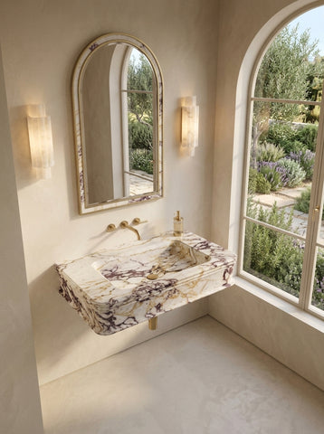 Calacatta Viola Marble Wall Mounted Sink – 30