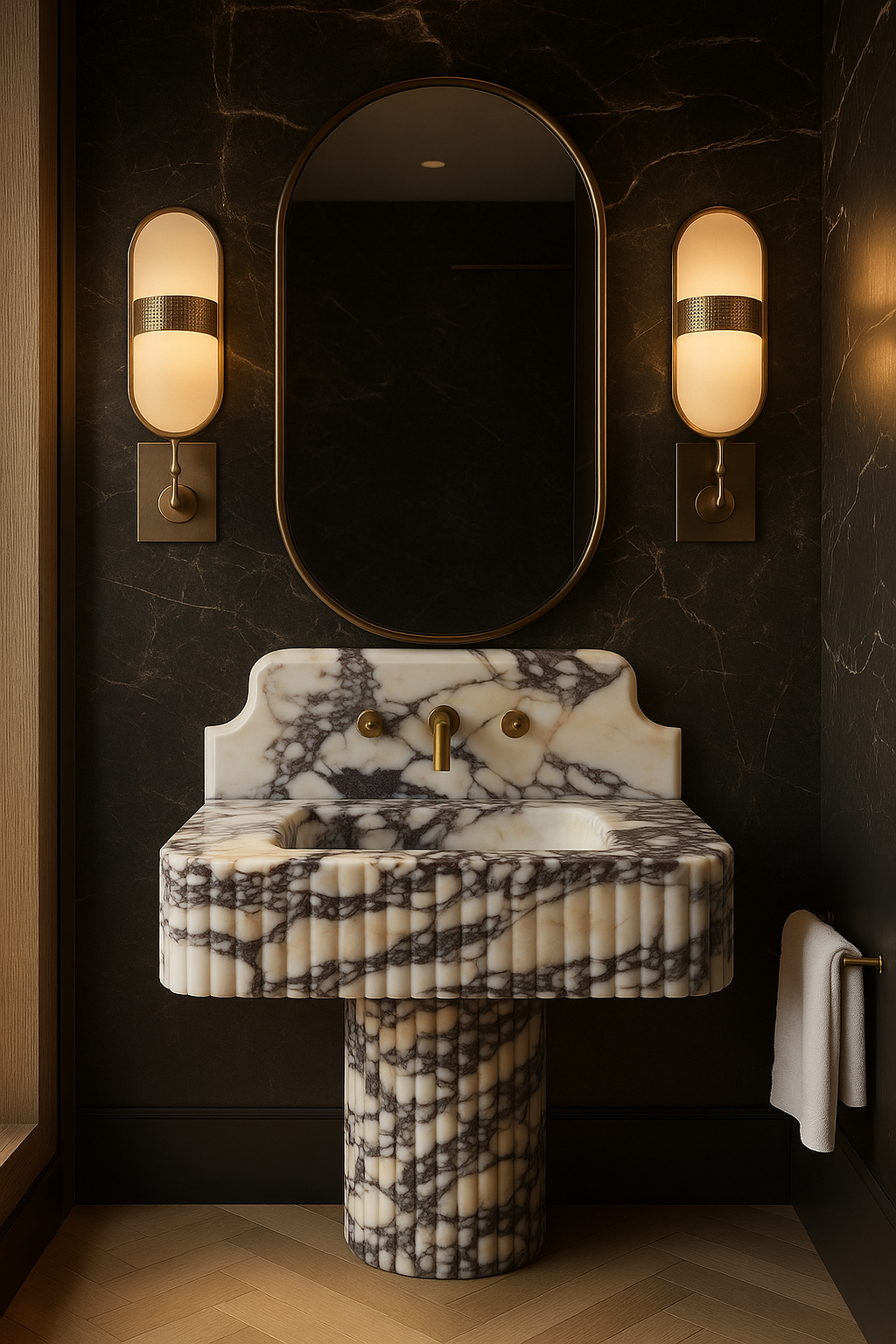 Calacatta Viola Marble Sink, Marble wash basin ,Wall Mounted wash basin