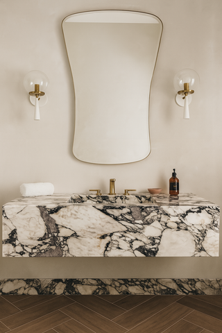 Calacatta Viola Marble Sink, Marble wash basin - Wall Mounted wash basin