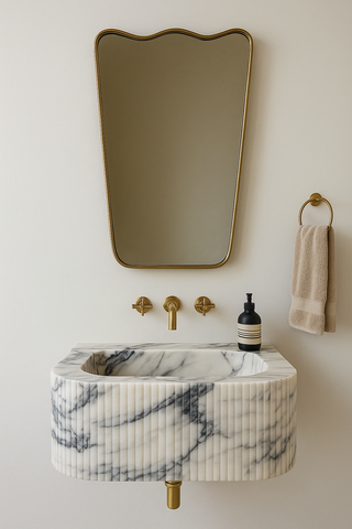 Calacatta Viola Marble Sink, Marble wash basin ,Wall Mounted wash basin