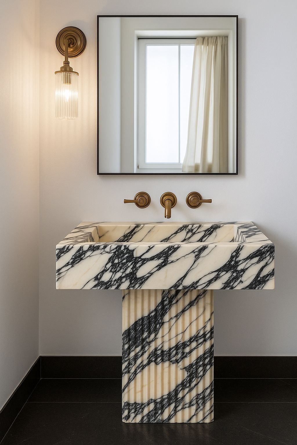 Calacatta Viola Marble Sink, Marble wash basin ,Wall Mounted wash basin