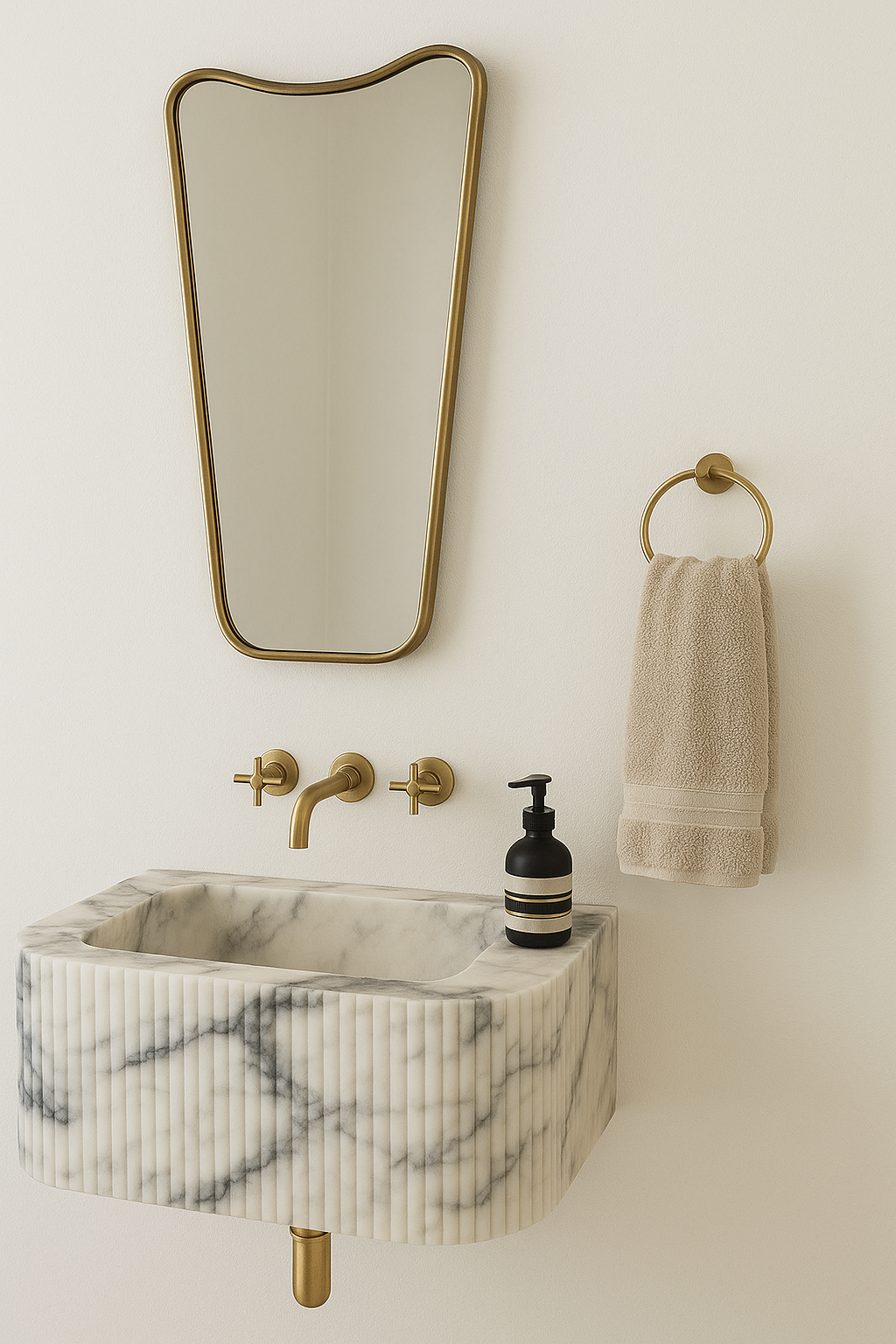 Calacatta Viola Marble Sink, Marble wash basin ,Wall Mounted wash basin