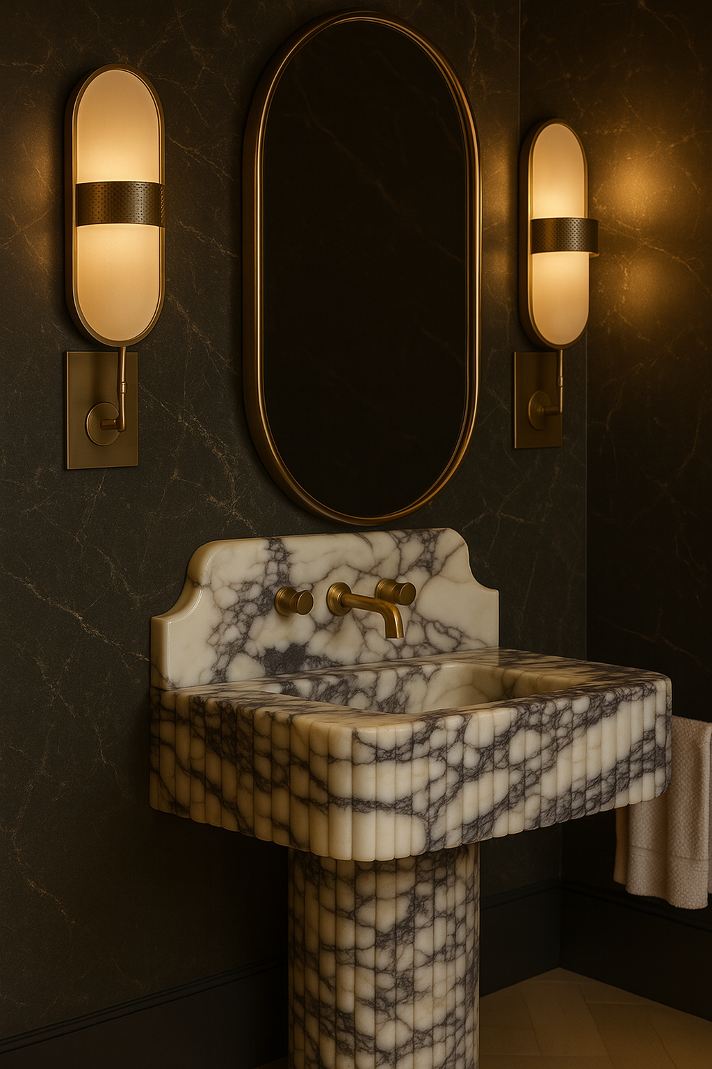 Calacatta Viola Marble Sink, Marble wash basin ,Wall Mounted wash basin