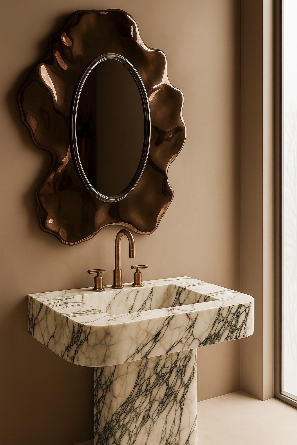 Calacatta Viola Marble Sink, Marble wash basin ,Wall Mounted wash basin