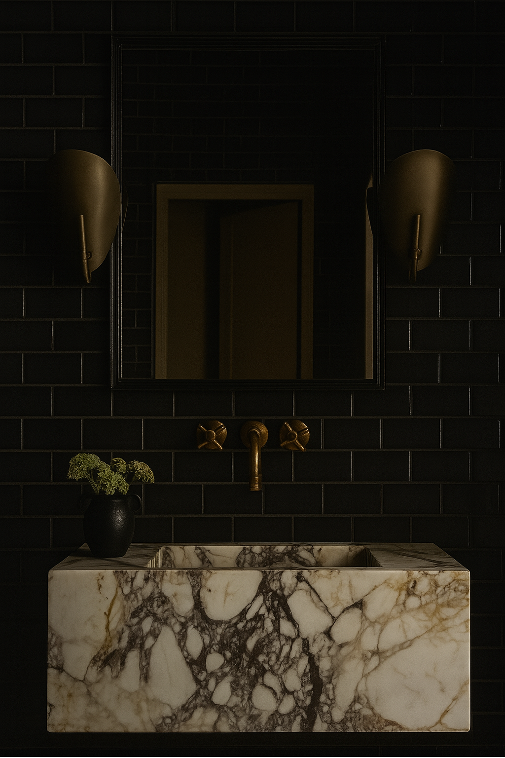 Calacatta Viola Marble Sink, Marble wash basin ,Wall Mounted wash basin