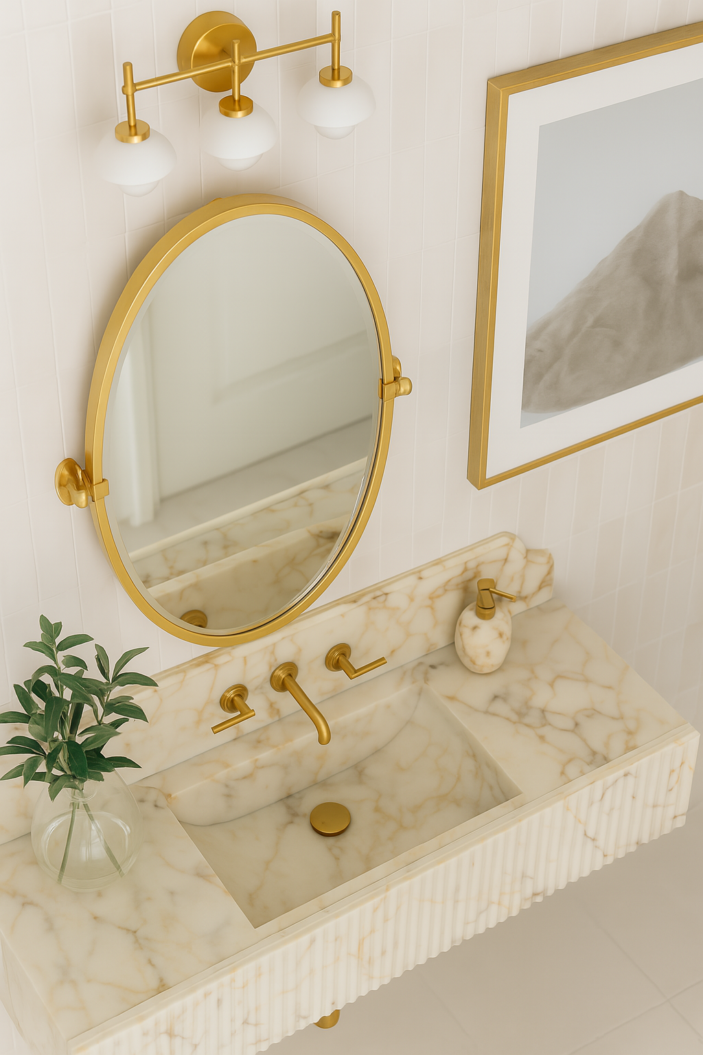 Calacatta Gold Marble Wash basin,Backsplash marble sink