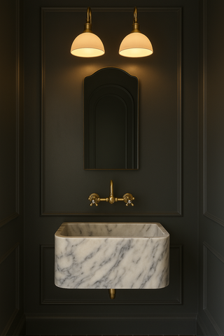 Calacatta Viola Marble Sink, Marble wash basin ,Wall Mounted wash basin