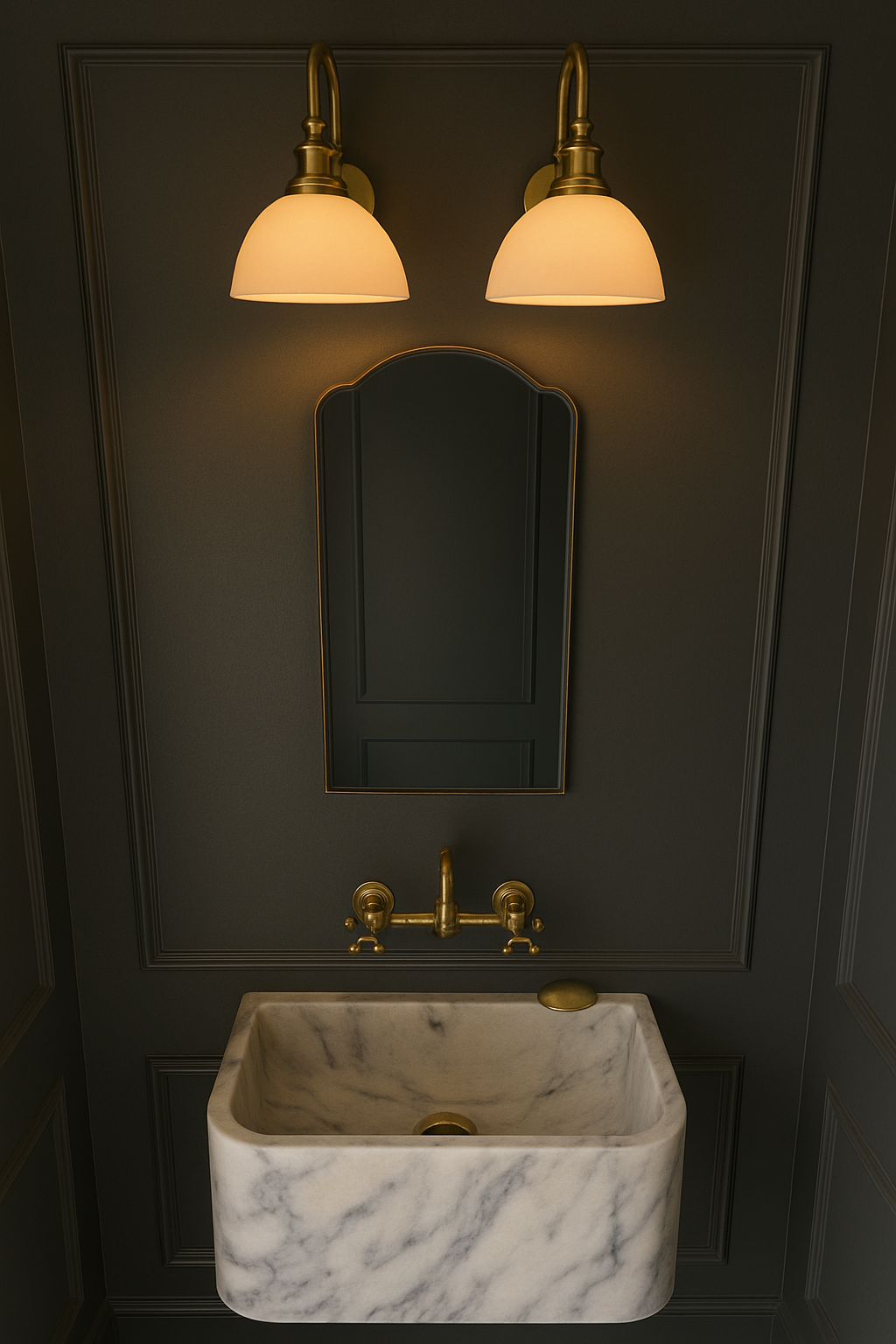 Calacatta Viola Marble Sink, Marble wash basin ,Wall Mounted wash basin