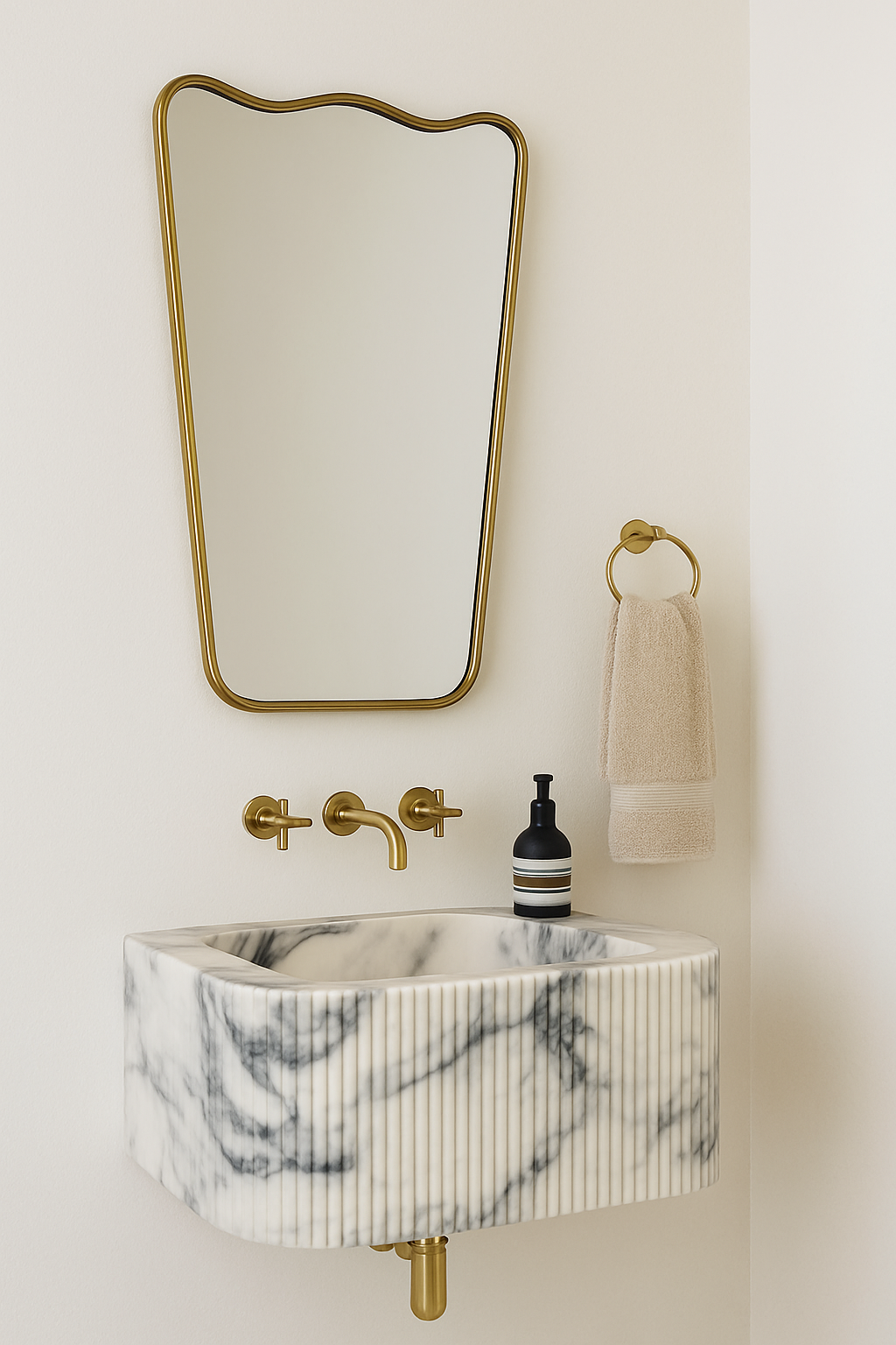 Calacatta Viola Marble Sink, Marble wash basin ,Wall Mounted wash basin