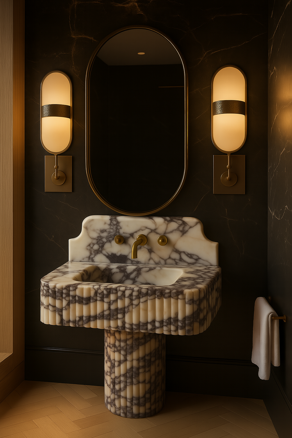 Calacatta Viola Marble Sink, Marble wash basin ,Wall Mounted wash basin