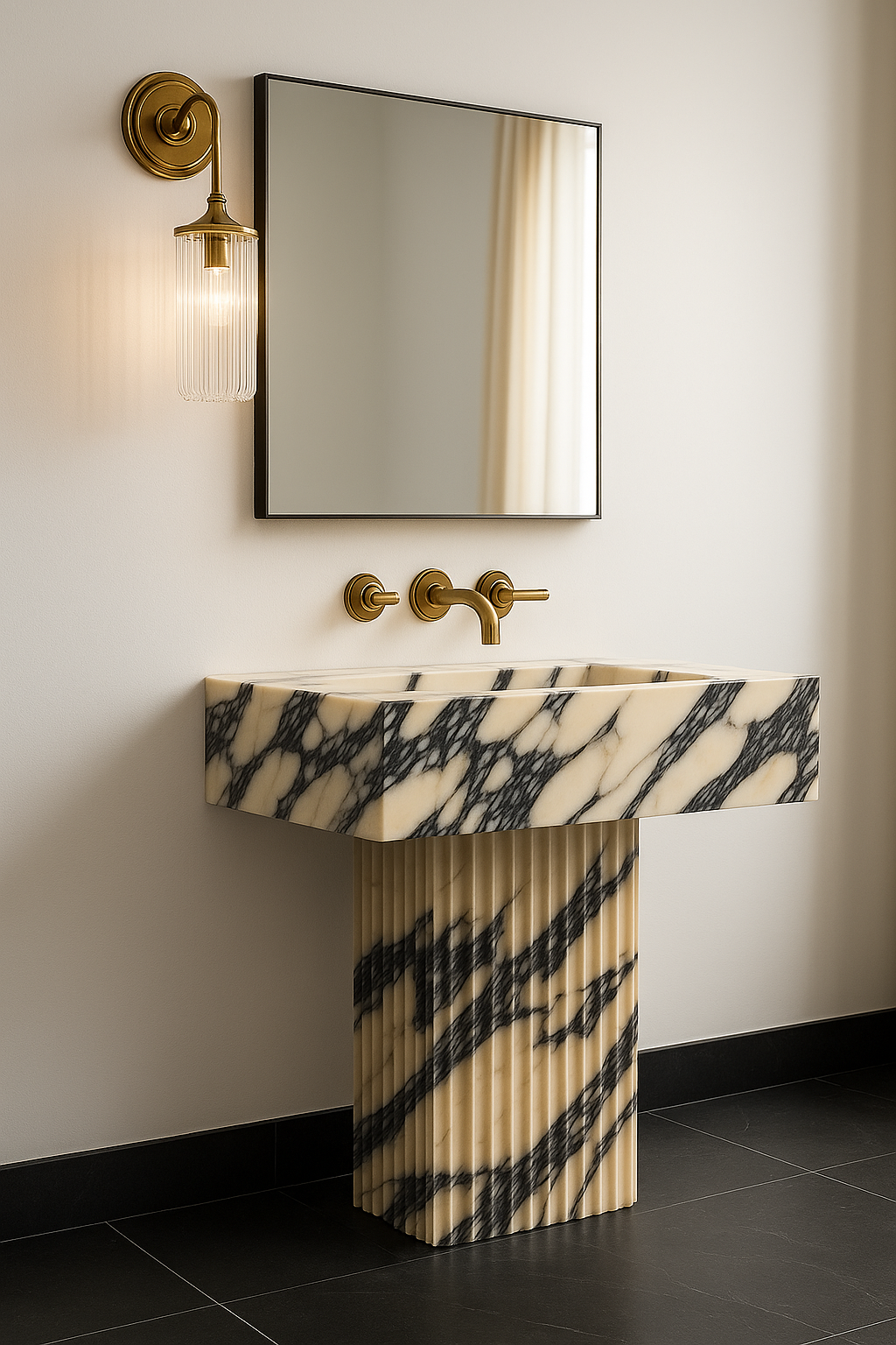 Calacatta Viola Marble Sink, Marble wash basin ,Wall Mounted wash basin