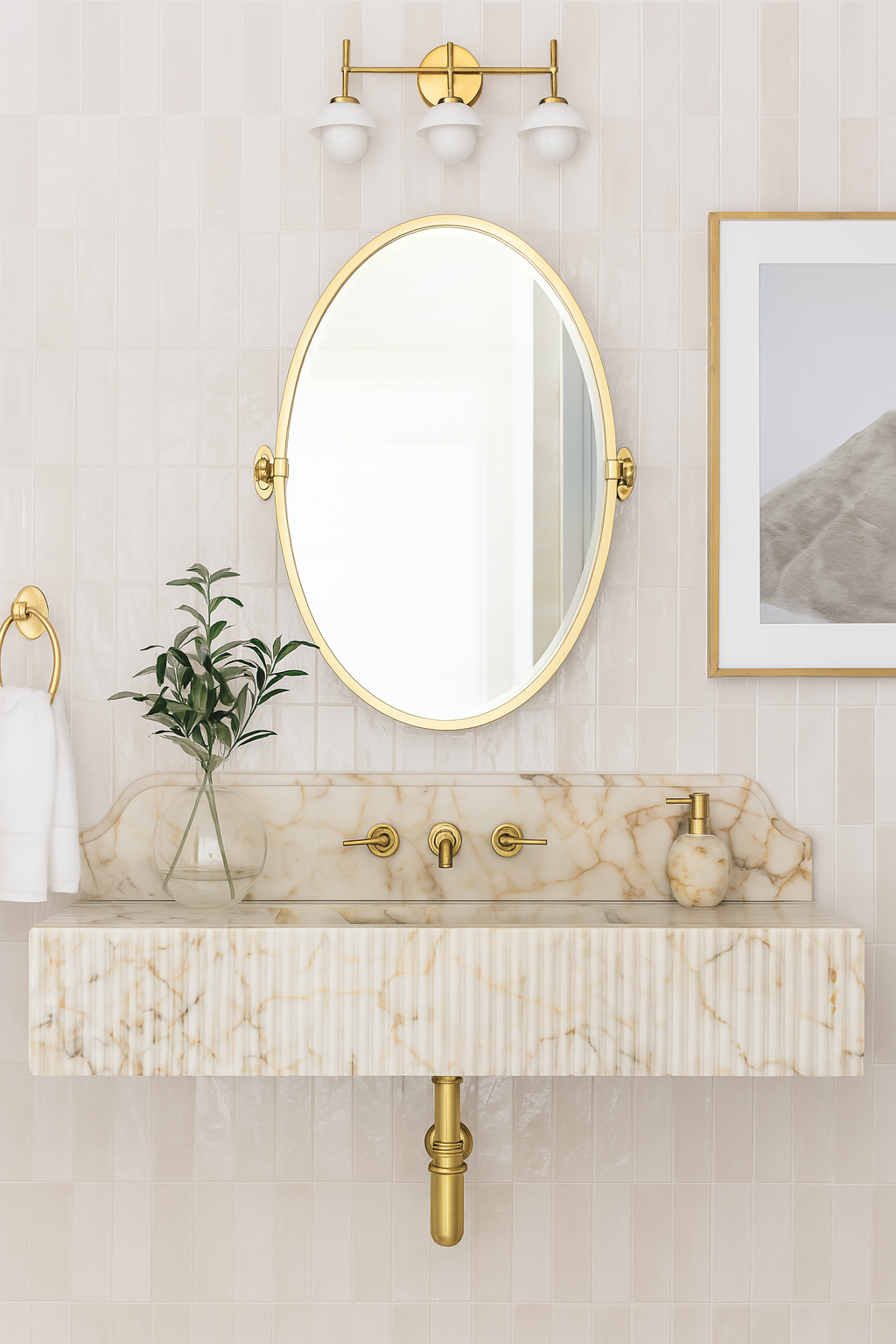 Calacatta Gold Marble Wash basin,Backsplash marble sink