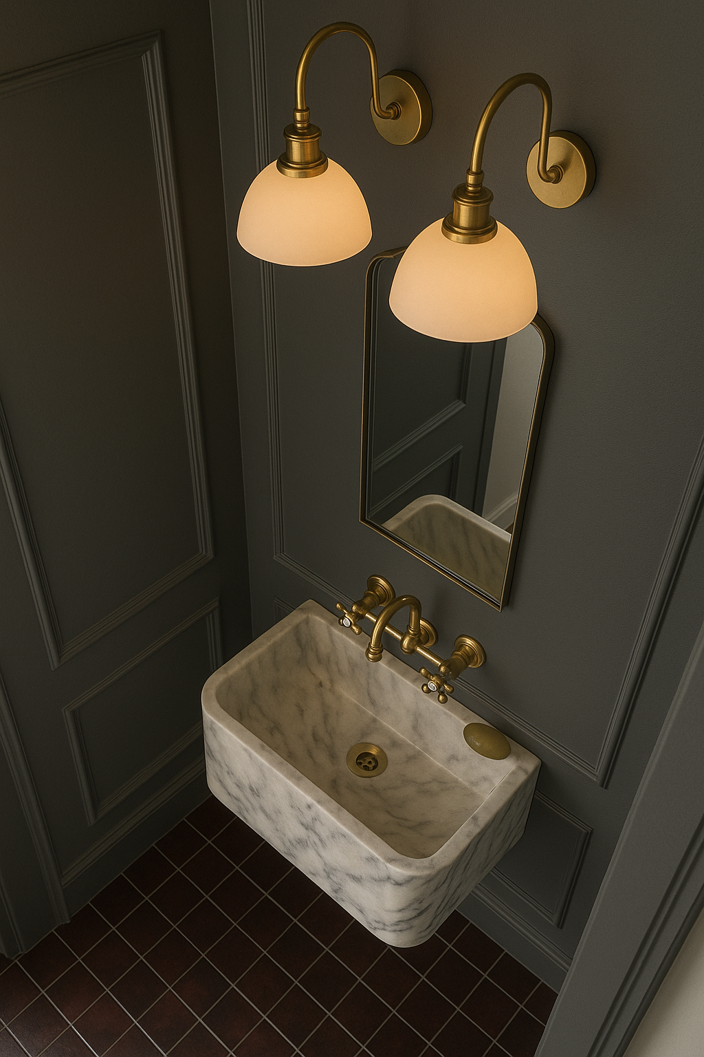 Calacatta Viola Marble Sink, Marble wash basin ,Wall Mounted wash basin