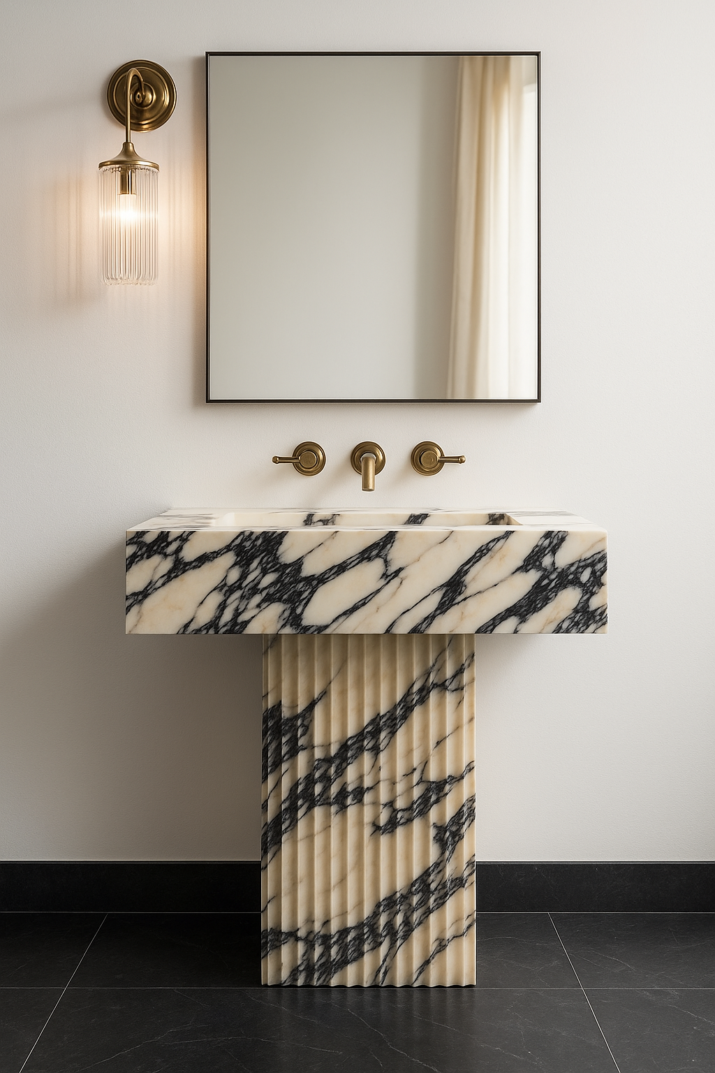 Calacatta Viola Marble Sink, Marble wash basin ,Wall Mounted wash basin
