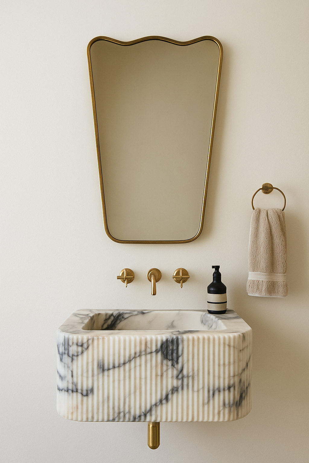 Calacatta Viola Marble Sink, Marble wash basin ,Wall Mounted wash basin