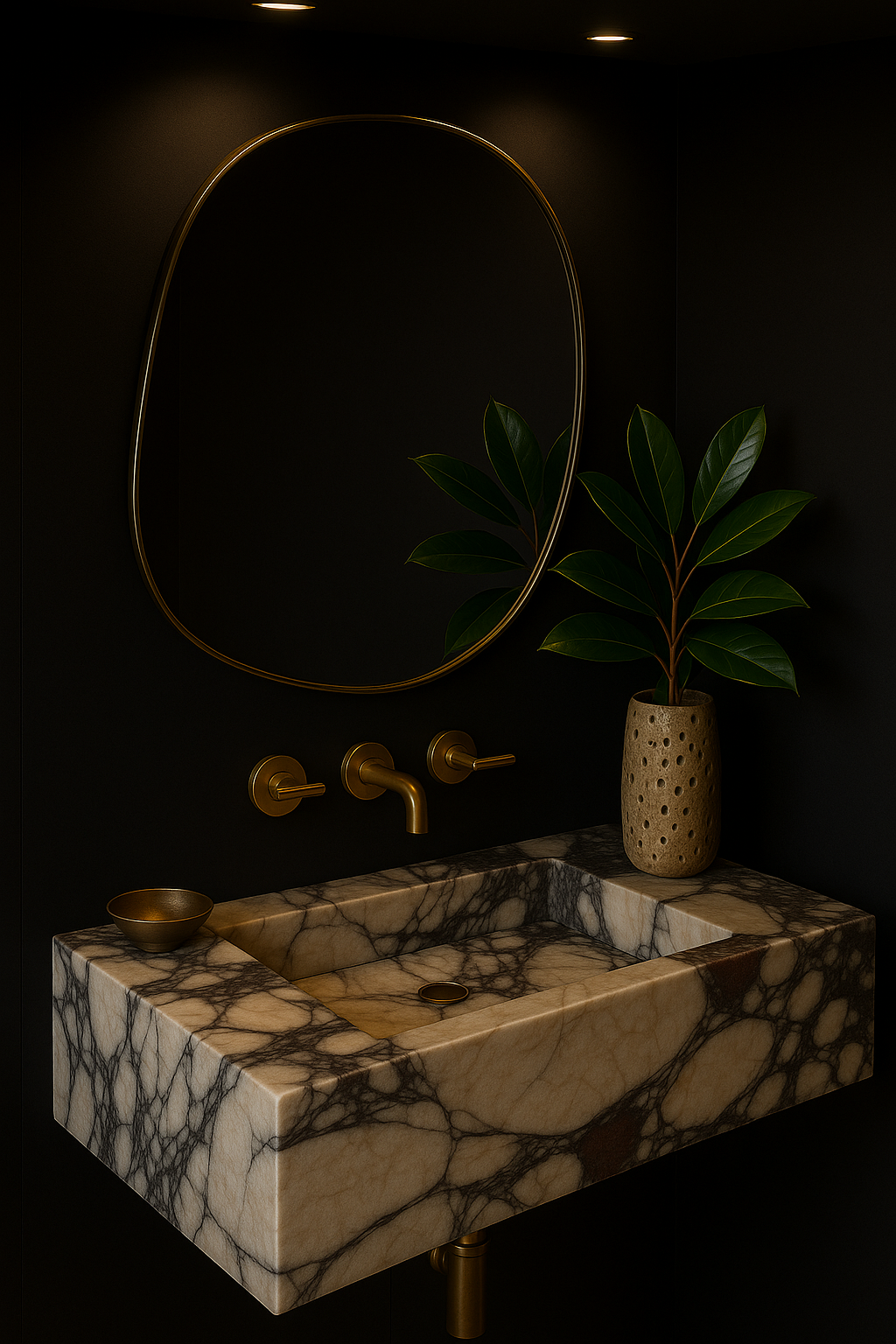 Calacatta Viola Marble Sink, Marble wash basin ,Wall Mounted wash basin