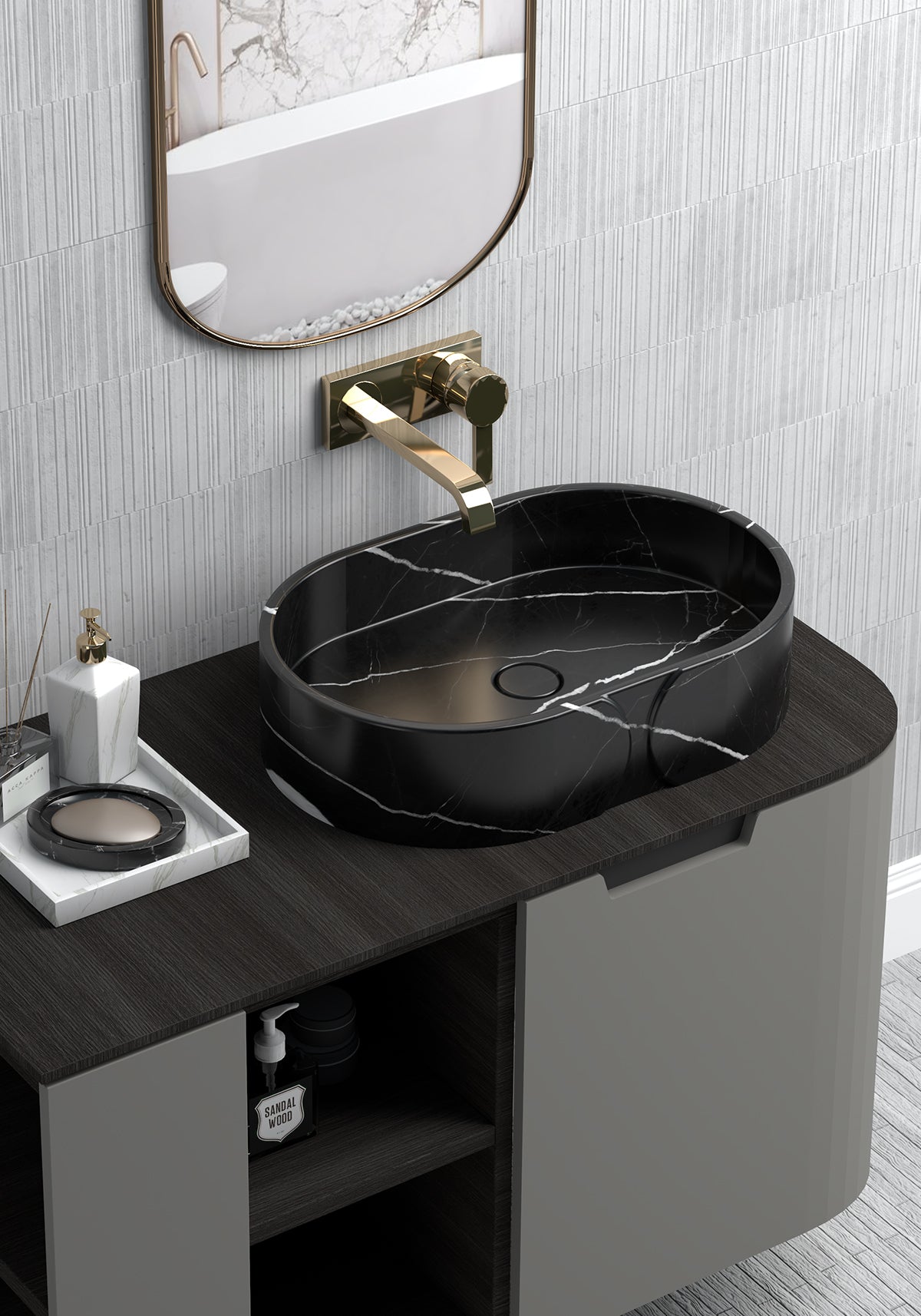 Nero Marquina Black Marble countertop wash basin ,Marble Sink