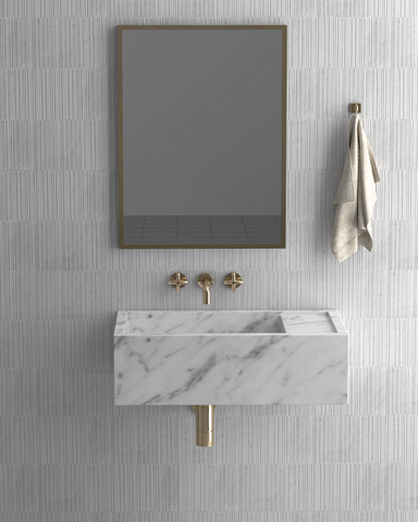 Luxury Redefined: Elevate Your Space with the White Carrara Marble Wall-Mounted Wash Basin